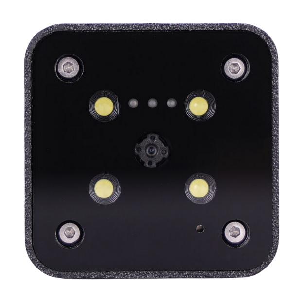 OmniCamera front face — sensor, IR LEDs, and lens array